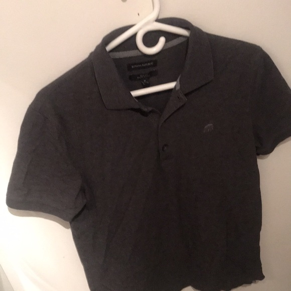 Ultra Sharp Steel Grey Banana Republic Slim Fit Cotton Polo - Picture 2 of 5